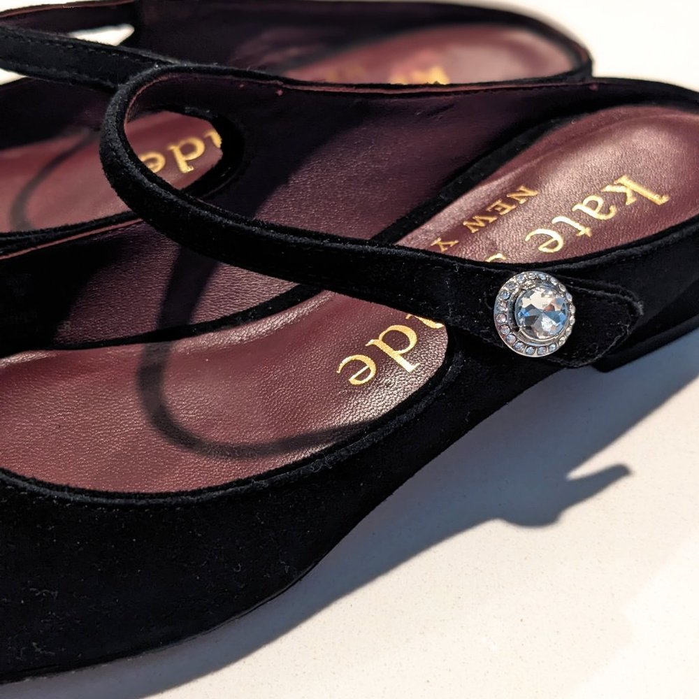 NEW KATE SPADE Meg Suede Flat Mules Sz 5.5 B